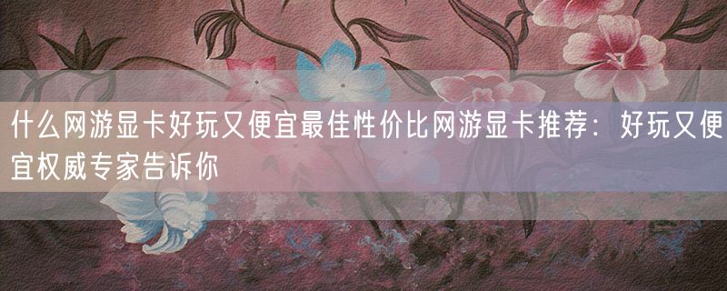 <strong>什么网游显卡好玩又便宜最佳性价比网游显卡推荐：好玩又便宜权威专家告诉你</strong>