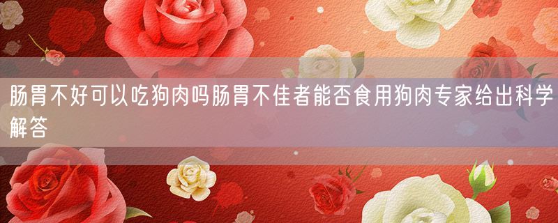 肠胃不好可以吃狗肉吗肠胃不佳者能否食用狗肉专家给出科学解答