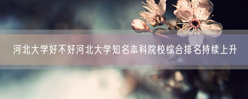 河北大学好不好河北大学知名本科院校综合排名持续上升